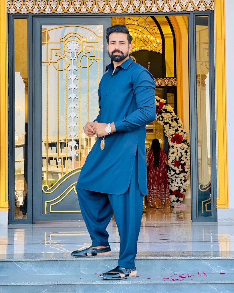 Waqar Bhinder wore a blue suit and knocked on the door of the wedding hall
